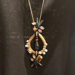 Beautiful J Crew long multi stone necklace